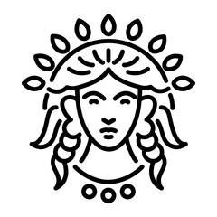 Juventus goddess icon in linear style 