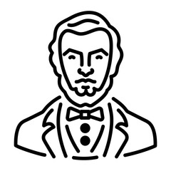 Roman noble senator icon in line style 