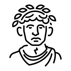 A line style icon of ovid poet 