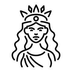 A linear icon of persephone goddess 