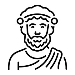 Roman artist icon in linear style 