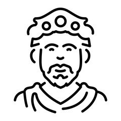 Roman architect icon in linear style 