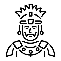 Roman soldier icon in linear style 