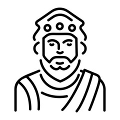 A linear style icon of a roman person