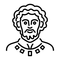 A linear style icon of roman bard 