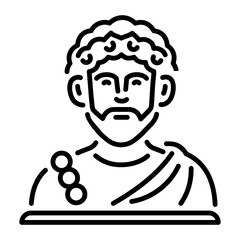 Roman citizen icon in linear style 