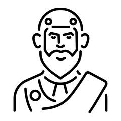A line style icon of greek merchant 