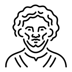 A line style icon of roman poet 