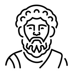 Scientist character icon in linear style 