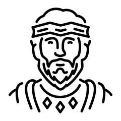 Augustus character icon in linear style 