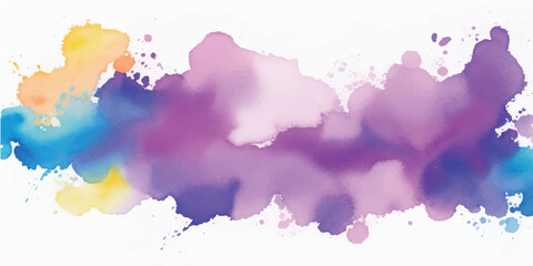 Abstract watercolor stain isolated on white background. Hand drawn illustration.