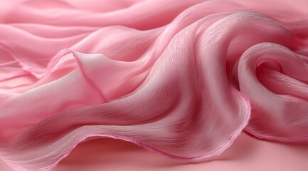 Obraz premium Elegant Pink Silk Fabric Drape - Luxurious Texture Background