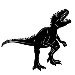 Fototapeta premium dinosaur with teeth silhouette on white background vector