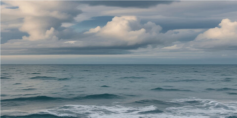 Landscape beautiful summer panorama wide horizon look viewpoint shore open sea beach cloud clean and blue sky background calm nature ocean wave water nobody travel at thailand chonburi sun day time