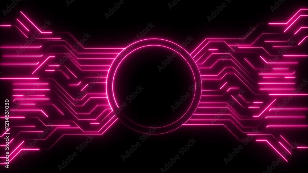 Aufkleber circuit board technology, neon light conduct the electricity power.internet and networking concept. 