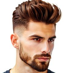 Obraz premium Stylish Men's Hairstyle with Textured Top and Tapered Sides