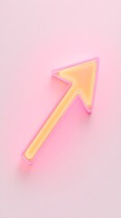 Artistic Neon Arrow Sign Glowing Bright Against Light Background