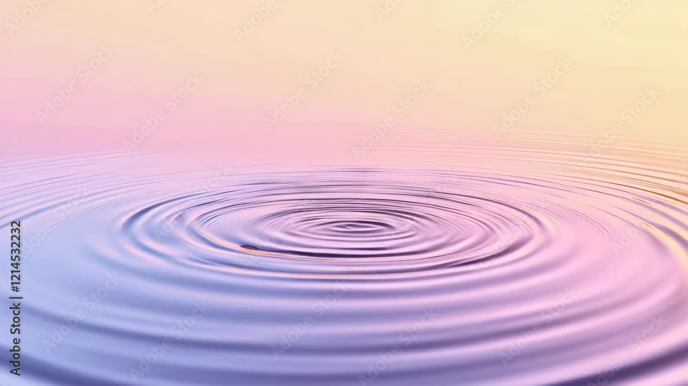 Aufkleber concentric ripples forming a mesmerizing whirlpool in a soft pastel pink and purple gradient backgro