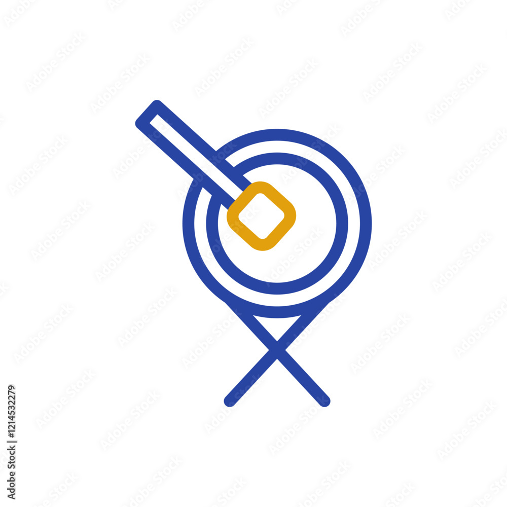 Poster abstract location point icon with stick