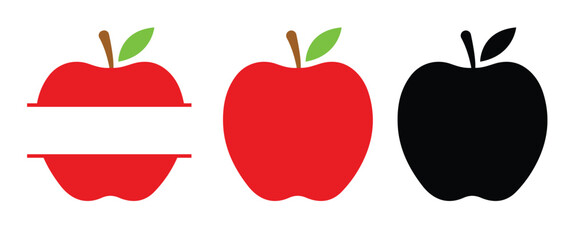 Apple Monogram icon, Apple monogram for teachers and classrooms. Image isolated on white background.