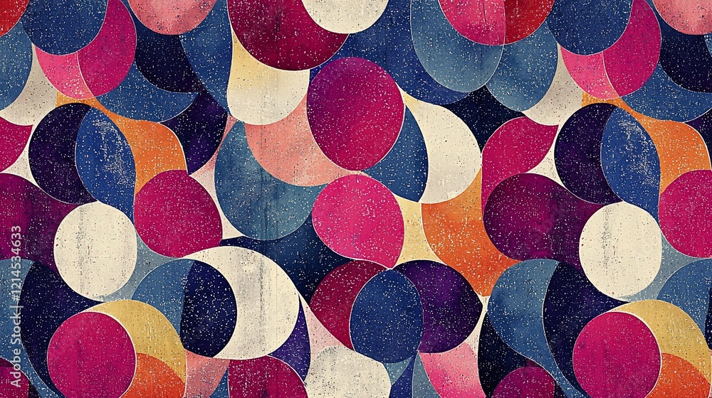 Poster abstract colorful overlapping circles pattern.