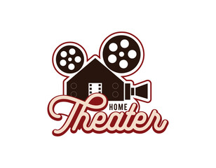 Simple Home Theater Business Logo Design Template