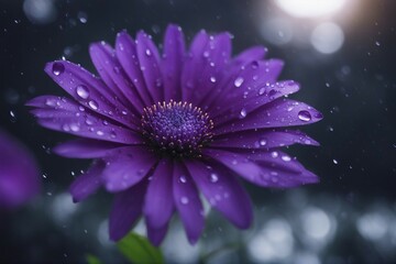 Obraz premium Vibrant Purple Flower in Full Bloom with Soft Petals and Natural Background. Generative AI
