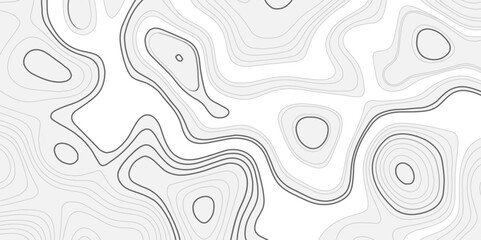 Abstract topographical linier graphics map background. Patterns topographic line map. Vintage outdoors style, Black and white contours stylized height topography lines map. Vector illustration.