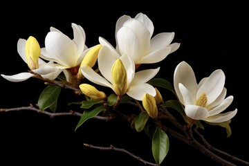 Obraz premium Isolated Yellow Magnolia Champaca Flower Blossom on White Background - Flora and Garden Beauty