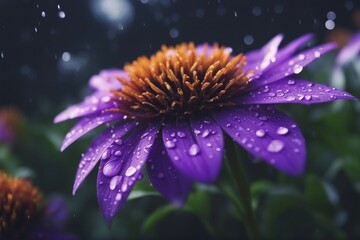 Obraz premium Vibrant Purple Flower in Full Bloom with Soft Petals and Natural Background. Generative AI