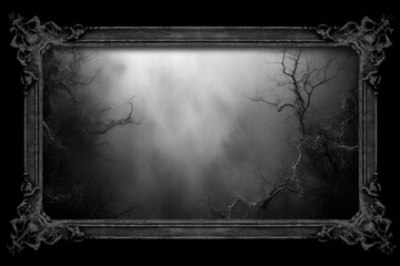 Layer Mask. Abstract Decorative Photo Frame / Edge with Creative Black and White Border for Artistic Decoration and Overlay