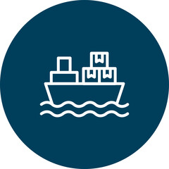 Naklejka premium Cargo Ship Vector Icon Design