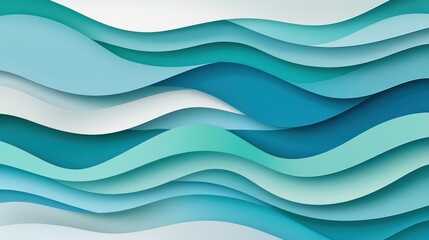 Fototapeta premium Abstract Waves in Teal and Aqua Tones