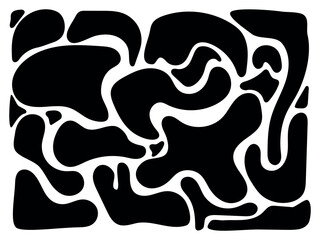 Abstract black blob illustration background. Trendy minimal vector design for presentations, banners, posters and flyers.