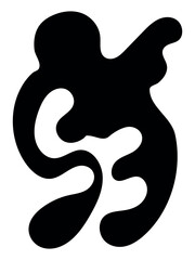 Black blob vertical illustration background. Trendy minimal vector design for presentations, banners, posters, print, wall art, and flyers. 