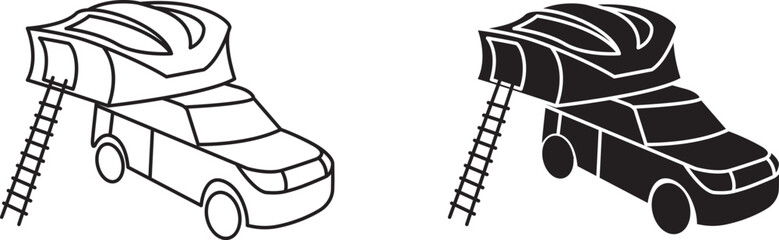 Portable Camping car Tent icon, vector illustration.
