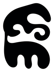 Black blob vertical illustration background. Trendy minimal vector design for presentations, banners, posters, print, wall art, and flyers. 