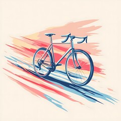 Fototapeta premium Colorful Bicycle Illustration on Abstract Background