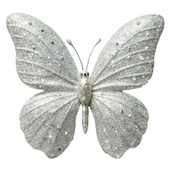 Sparkling Silver Glitter Butterfly Wall Decor for Home Decoration