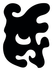 Black blob vertical illustration background. Trendy minimal vector design for presentations, banners, posters, print, wall art, and flyers. 