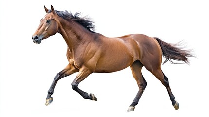 Fototapeta premium Bay horse isolated on white background