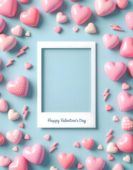 valentine frame, with 3d heart shape