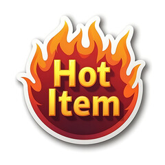 hot item icon sticker for trending and popular products