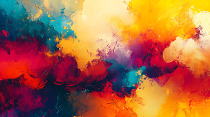 Obraz premium An abstract painting-inspired design with bold, sweeping brushstrokes and splashes of vivid color