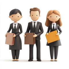 Obraz premium 3D cartoon image of business people