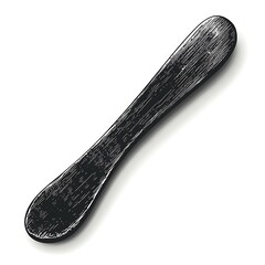 Wooden spoon, top view, graphic illustration, vector art, food utensil, illustration, graphic design, kitchen tool