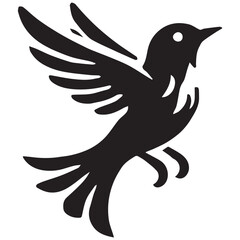 Silhouette of a bird on white background
