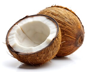 coconut on white background