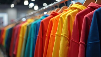 Obraz premium Rainbow Hoodies: A Vibrant Display of Colorful Sweatshirts