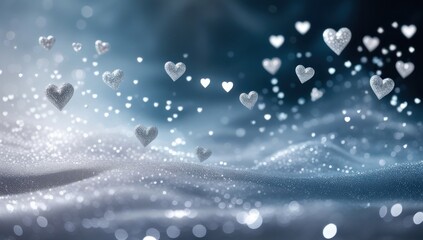 Valentine&rsquo;s Day background with beautiful snow hearts, Valentine background, Valentine wallpaper